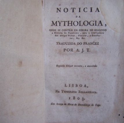 Notizia Da Mythologia 1803 PORTUGALSKY!!