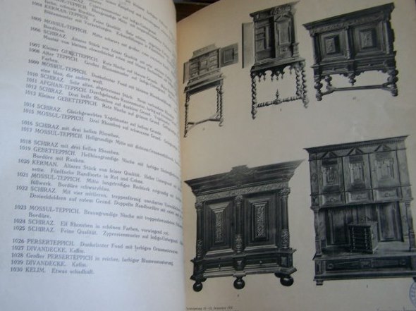Katalog einer Sammlung von Antiquitäten Kunst Gegenständen Mobiliar Dez. 1913