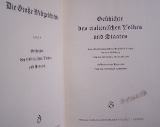 Geschichte des Italienischen Volkes und Staates 1940