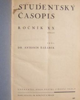 Studentský časopis ročník XX. (1940-1941)
